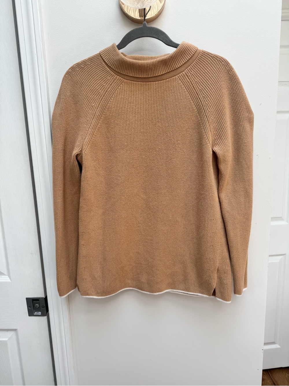 Talbots Camel Ribbed Mock Neck Sweater